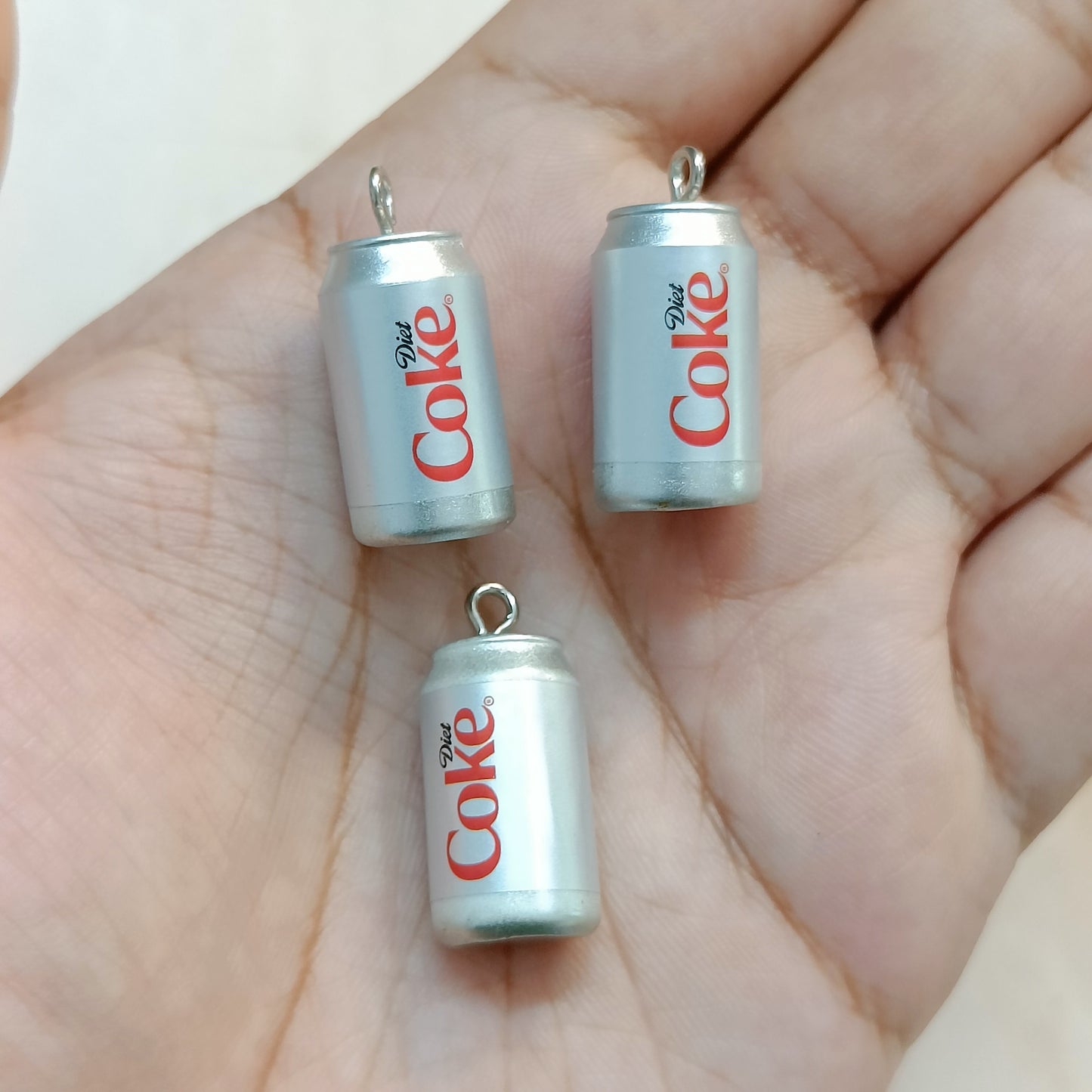 Metallic Matte Diet Coke Can Miniature Resin Charms
