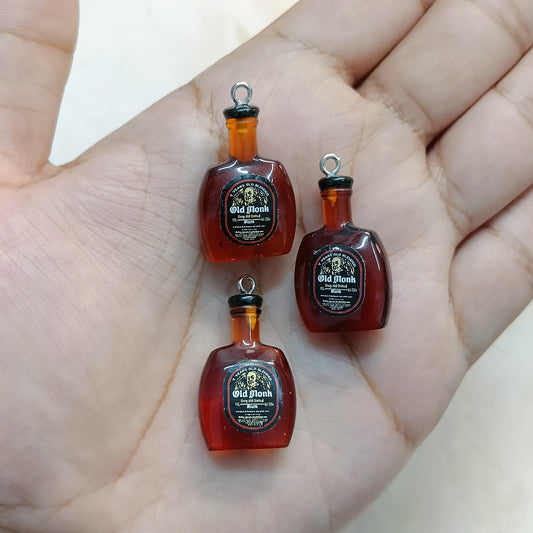 Old Monk Rum Bottle Miniature Resin Charms