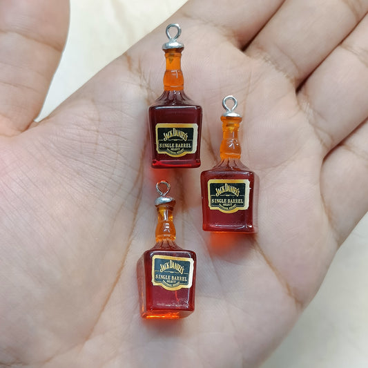 Vintage Jack Daniels (JD) Whiskey Bottle Miniature Resin Charms