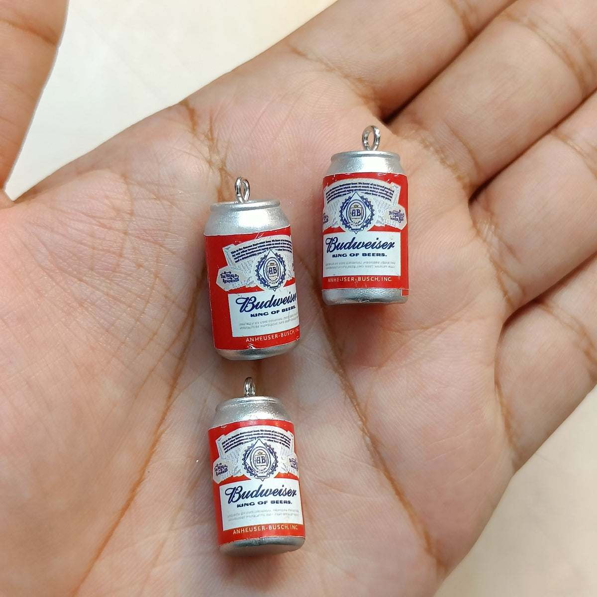 Budweiser Vintage Beer Can Miniature Resin Charms