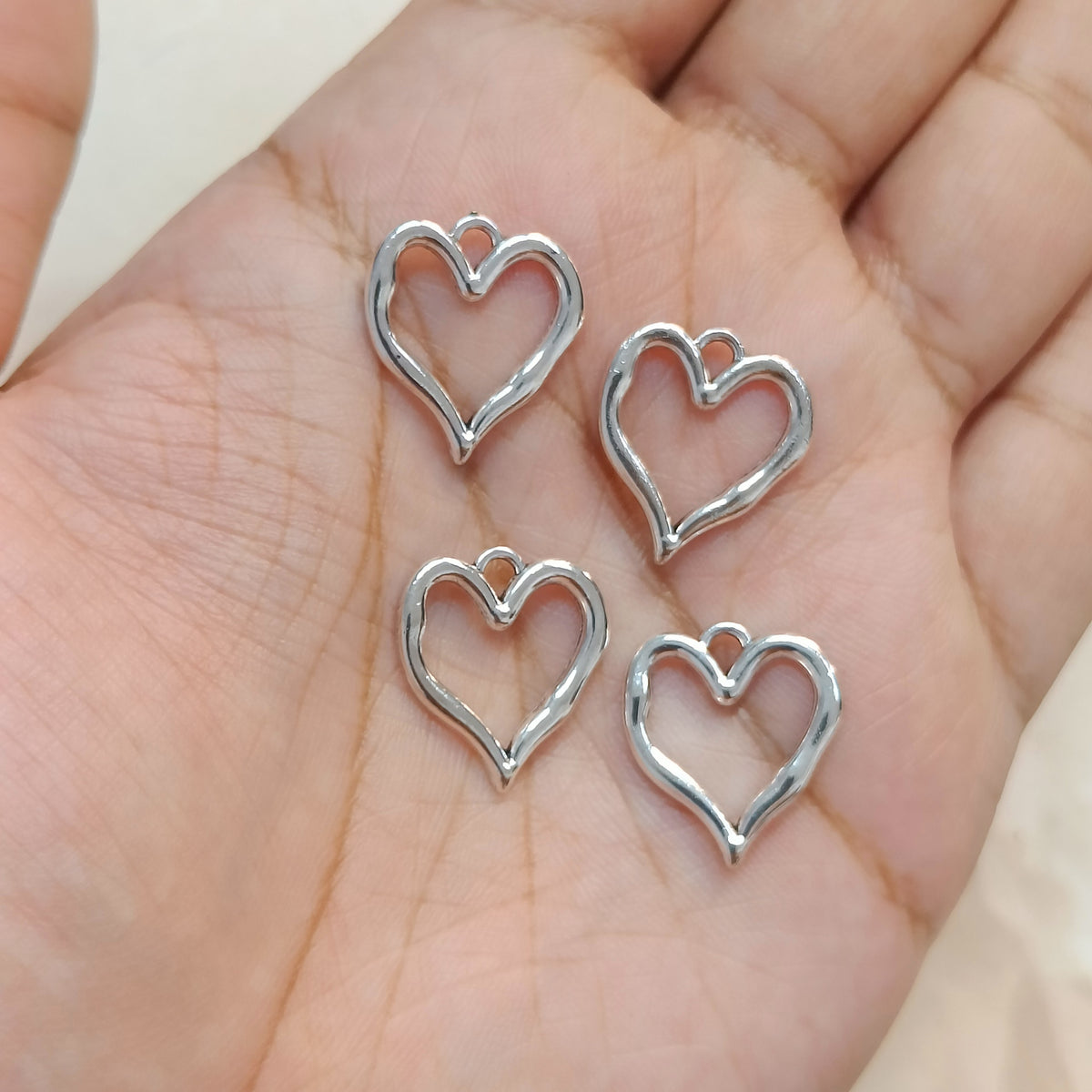 Oxo-Silver Melting Heart Metal Charms