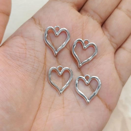 Oxo-Silver Melting Heart Metal Charms