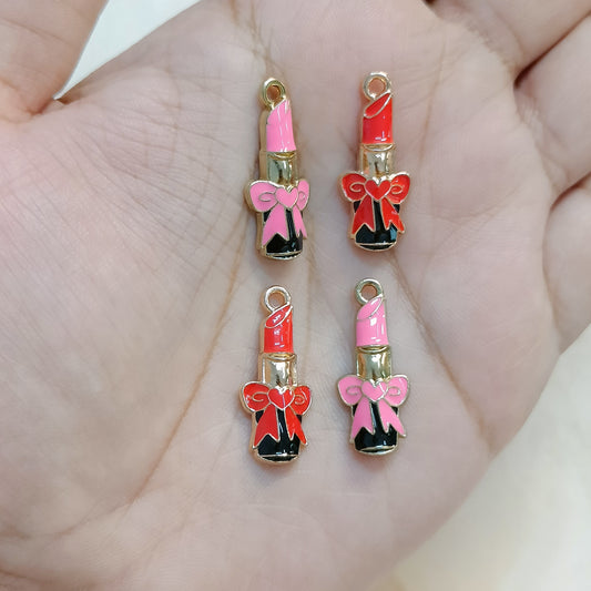 Luxury Lipstick with Bow Metal Charms
