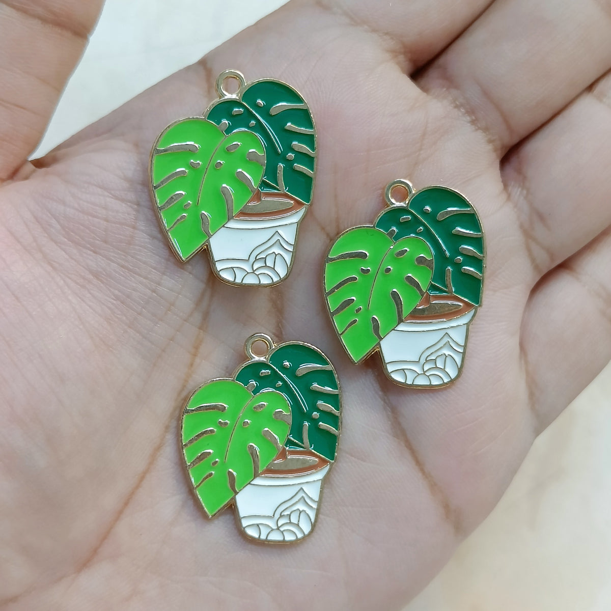 Monstera Plant Metal Charms