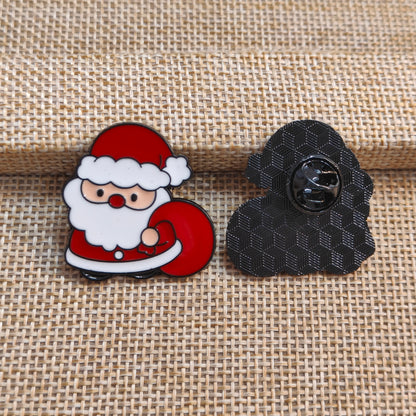 Cute Sneaky Santa Christmas Theme Enamel Pin