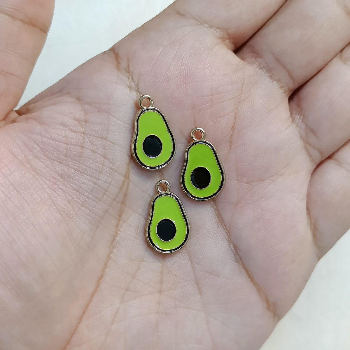 Mini Avocado Sliced Fruit Metal Charms