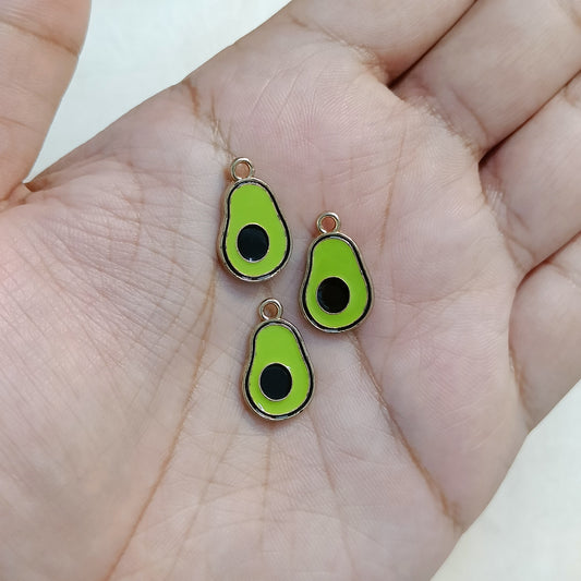 Mini Avocado Sliced Fruit Metal Charms