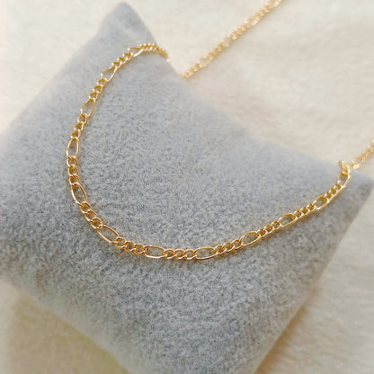 Sleek Figaro Sigma Chain Unisex Necklace