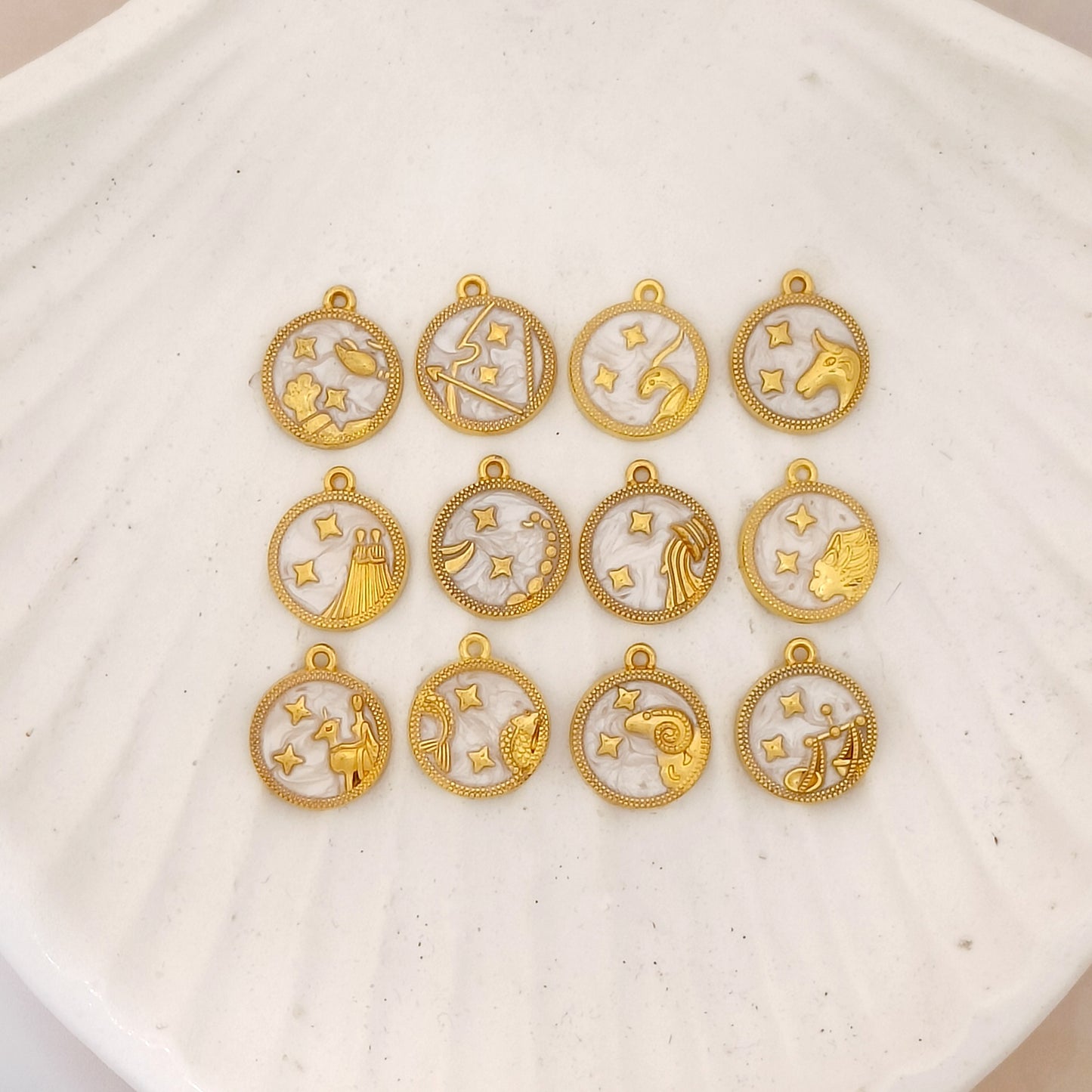 Luxury Zodiac Sign Enamel Metal Charms