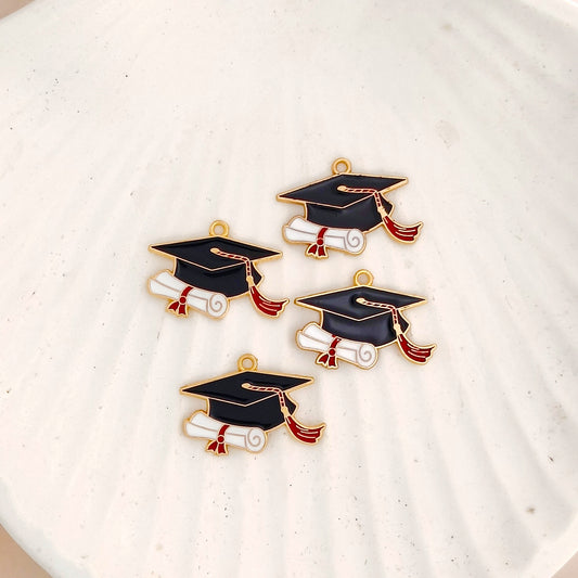 Graduation Cap Metal Charms