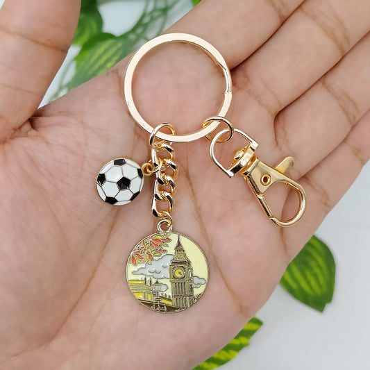 London Big Ben & Football Bag Charm Keychain