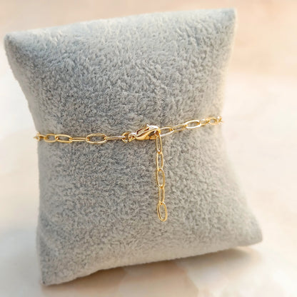 Personalized Initial Coin & Mini Evil Eye Paperclip Bracelet for Women & Kids