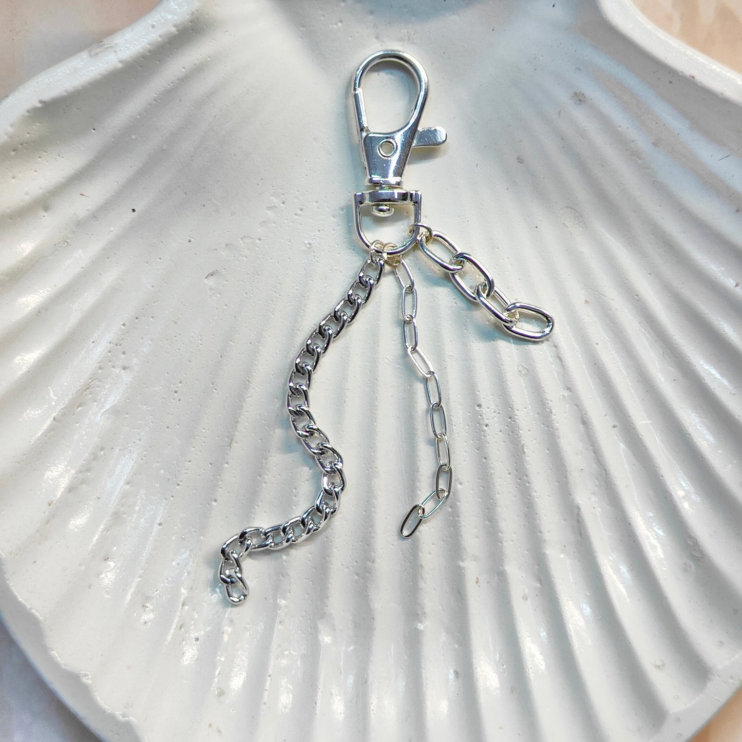 Layered Multiple Chain Dog-Lock Bag Charms (Without Keyring)