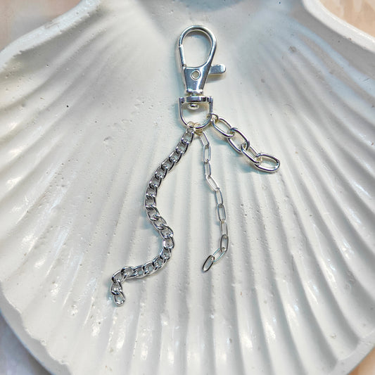 Layered Multiple Chain Dog-Lock Bag Charms (Without Keyring)