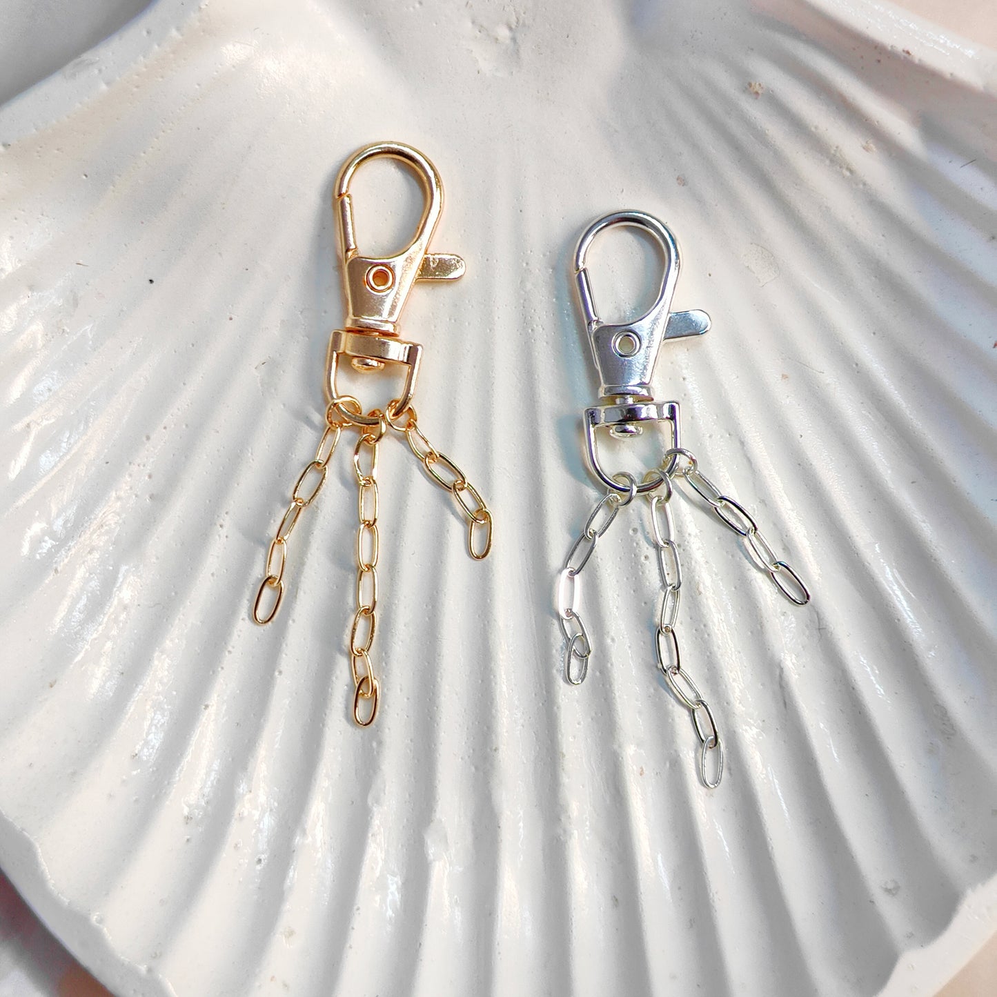 Layered Paperclip Chain Dog-Lock Bag Charms (Without Keyring)
