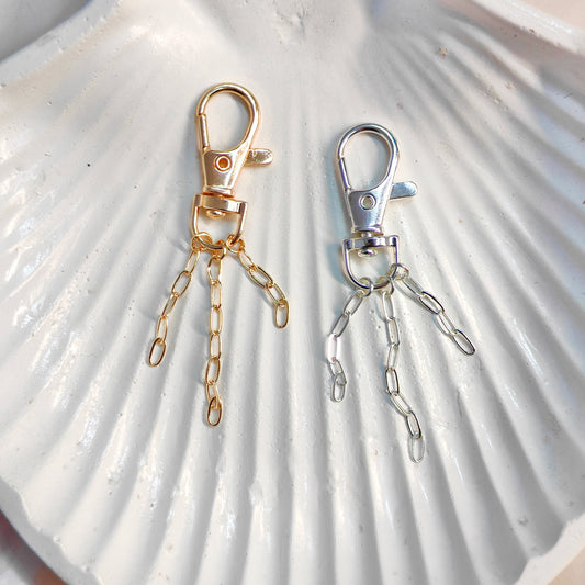 Layered Paperclip Chain Dog-Lock Bag Charms (Without Keyring)