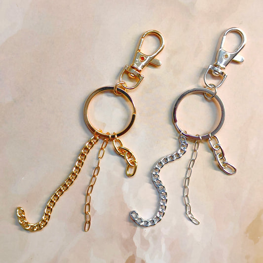 Layered Multiple Chain Dog-Lock Bag Charm Keychains