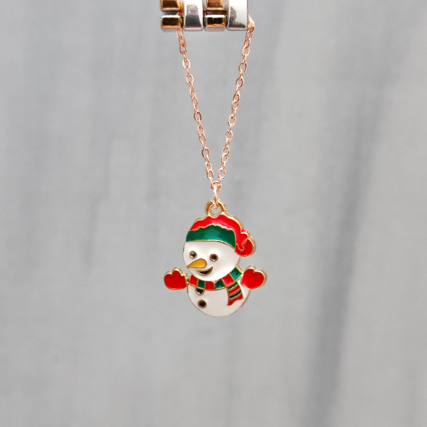 Happy Snowman Rose Golden Christmas Watch Charm