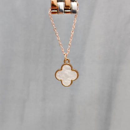 Pearl-Finish Clover Shell Rose Golden Christmas Watch Charm