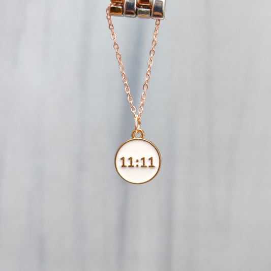 Manifest White 11:11 Coin Rose Golden Christmas Watch Charm