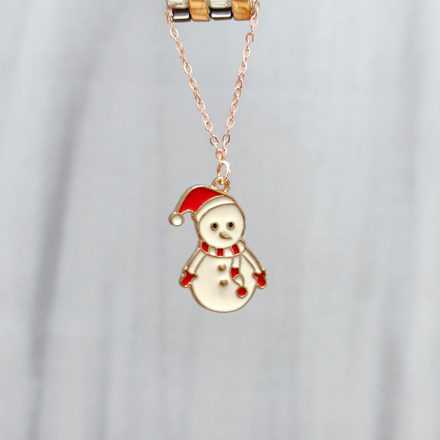 Chonky Snowman Rose Golden Christmas Watch Charm
