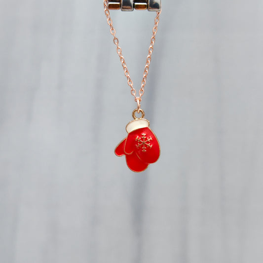 Double Snowflake Gloves Rose Golden Christmas Watch Charm