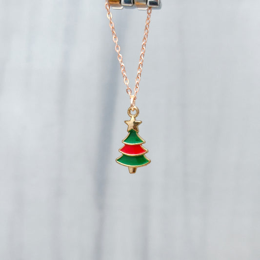 Mini Xmas Tree Rose Golden Christmas Watch Charm