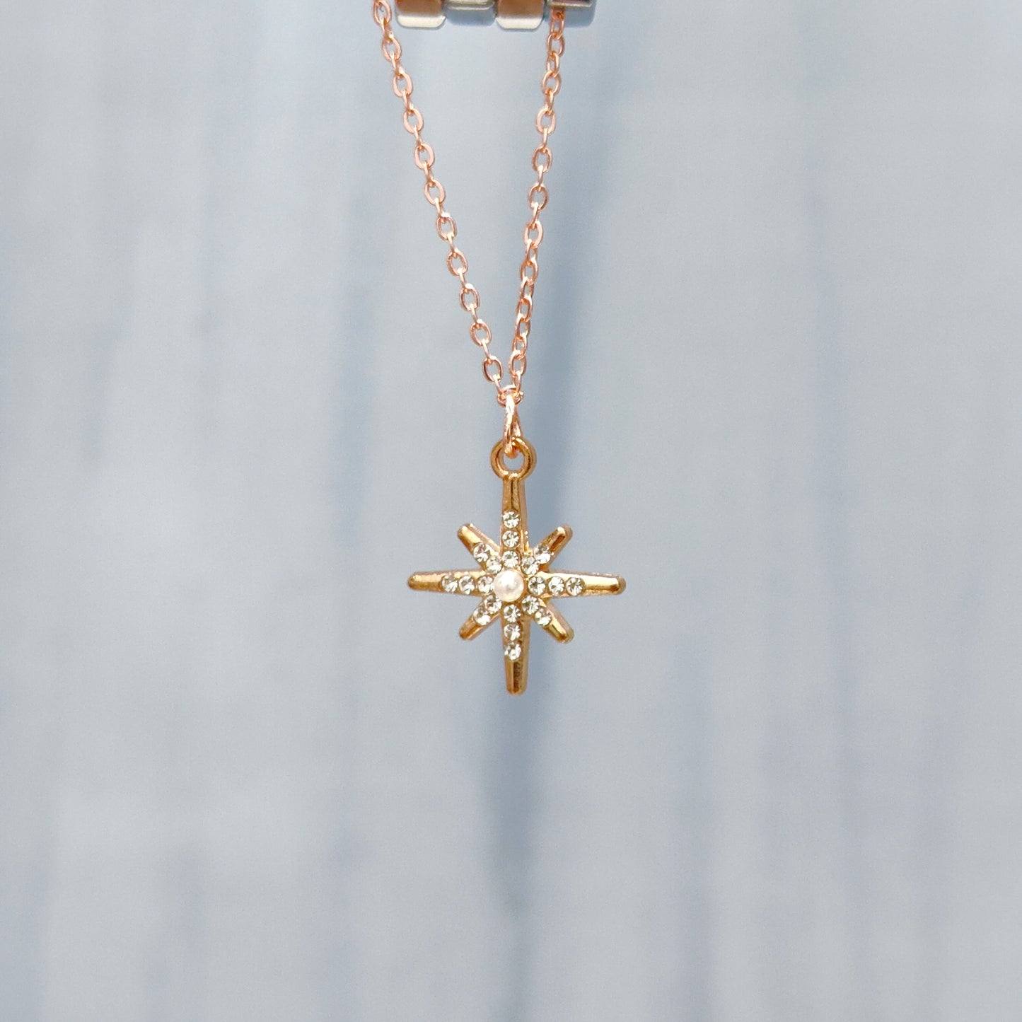 Studded Snowflake Rose Golden Christmas Watch Charm