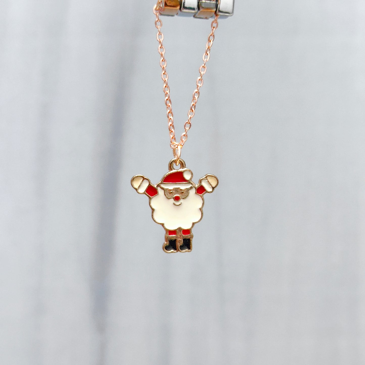 Cheering Santa Rose Golden Christmas Watch Charm