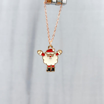 Cheering Santa Rose Golden Christmas Watch Charm