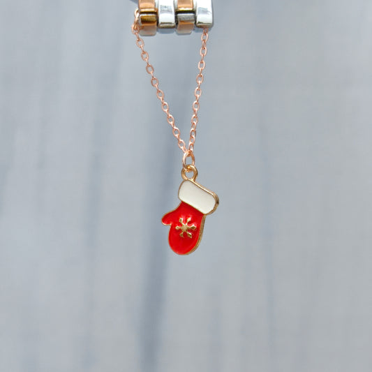 Snowflake Glove Rose Golden Christmas Watch Charm
