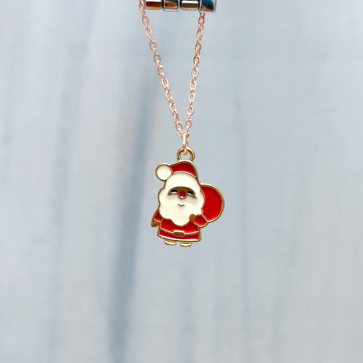 Cute Mini Santa Claus Rose Golden Christmas Watch Charm