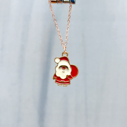 Cute Mini Santa Claus Rose Golden Christmas Watch Charm
