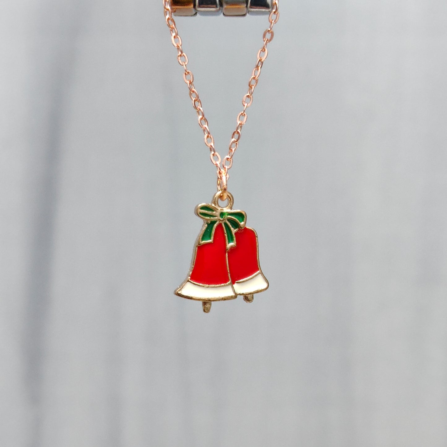 Double Jingle Bells Rose Golden Christmas Watch Charm