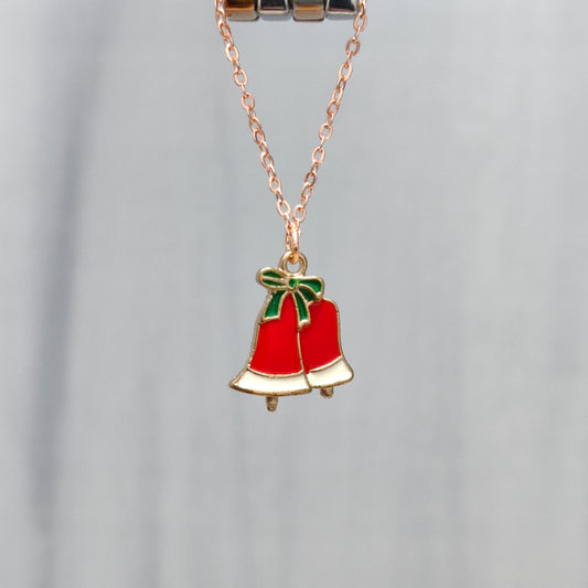 Double Jingle Bells Rose Golden Christmas Watch Charm