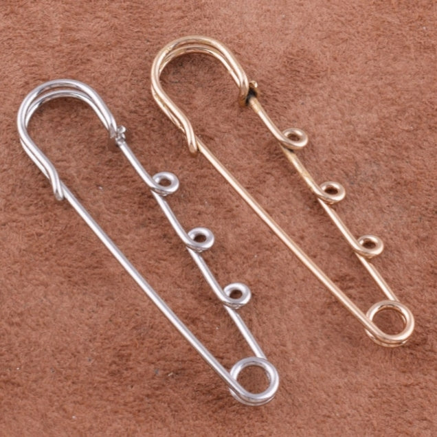 Charm Safety Pin Brooches