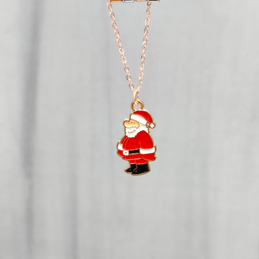Standing Santa Rose Golden Christmas Watch Charm