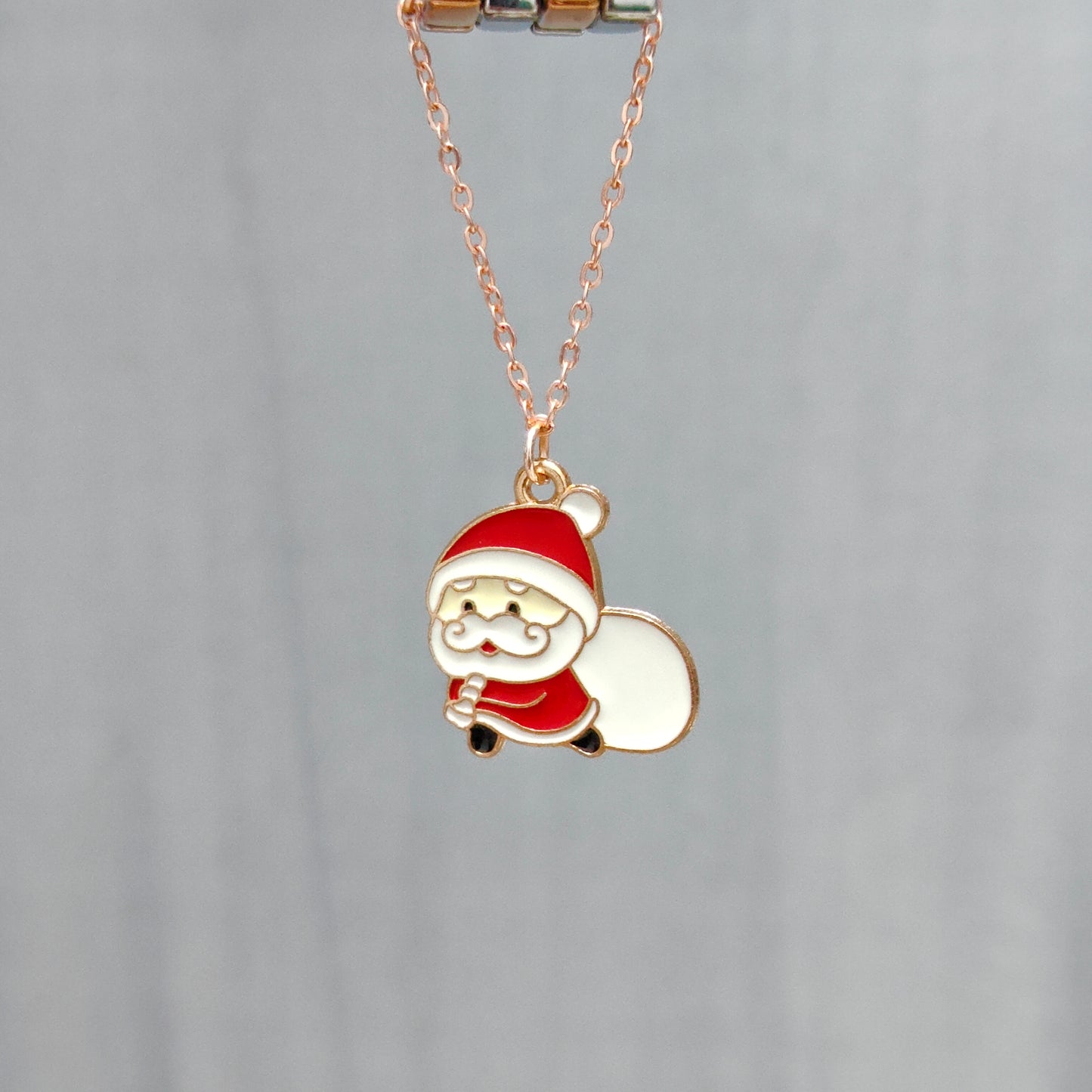 Sneaky Santa Rose Golden Christmas Watch Charm