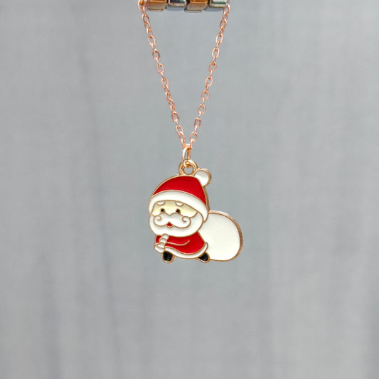 Sneaky Santa Rose Golden Christmas Watch Charm