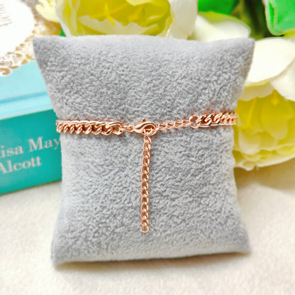 Rose Golden Three Charms Combo Christmas Bracelet (Design 21)