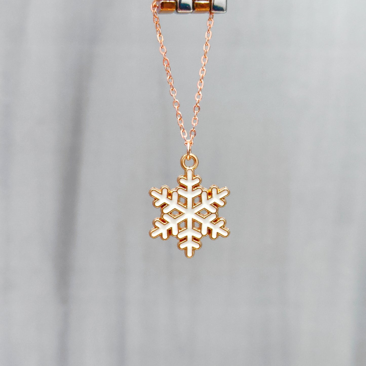 Spiky Snowflake Rose Golden Christmas Watch Charm