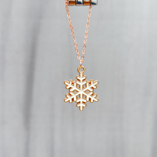 Spiky Snowflake Rose Golden Christmas Watch Charm