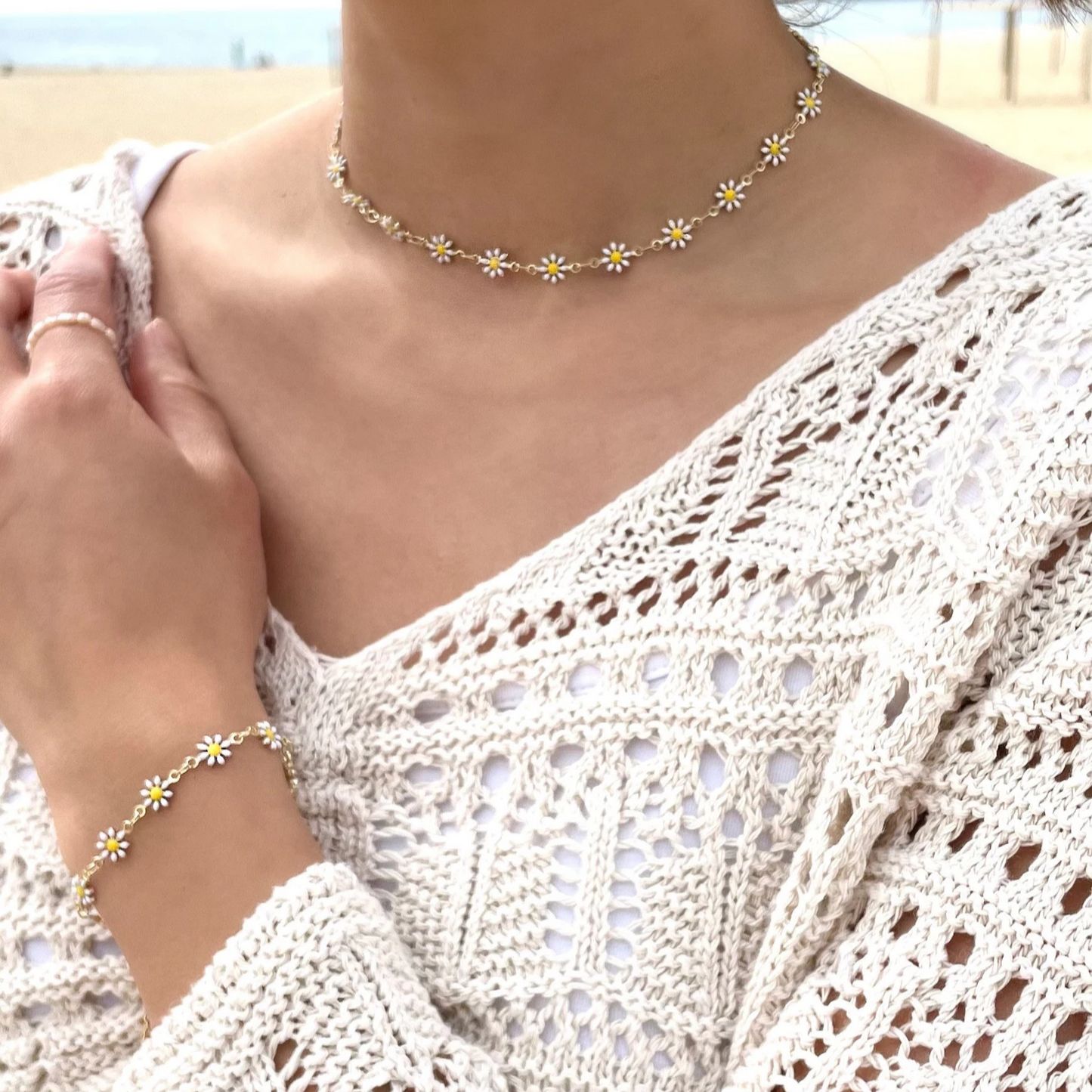 Premium 18K Gold-Plated Anti-Tarnish Daisy Chain (7mm)