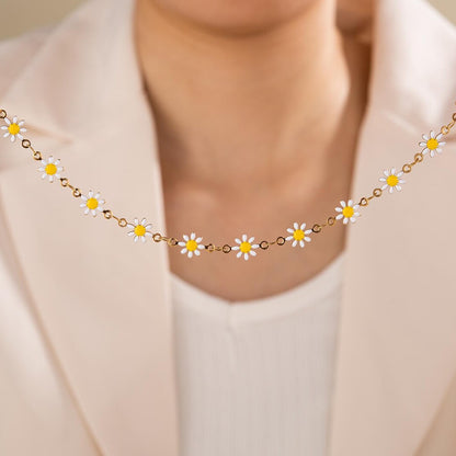 Premium 18K Gold-Plated Anti-Tarnish Daisy Chain (7mm)