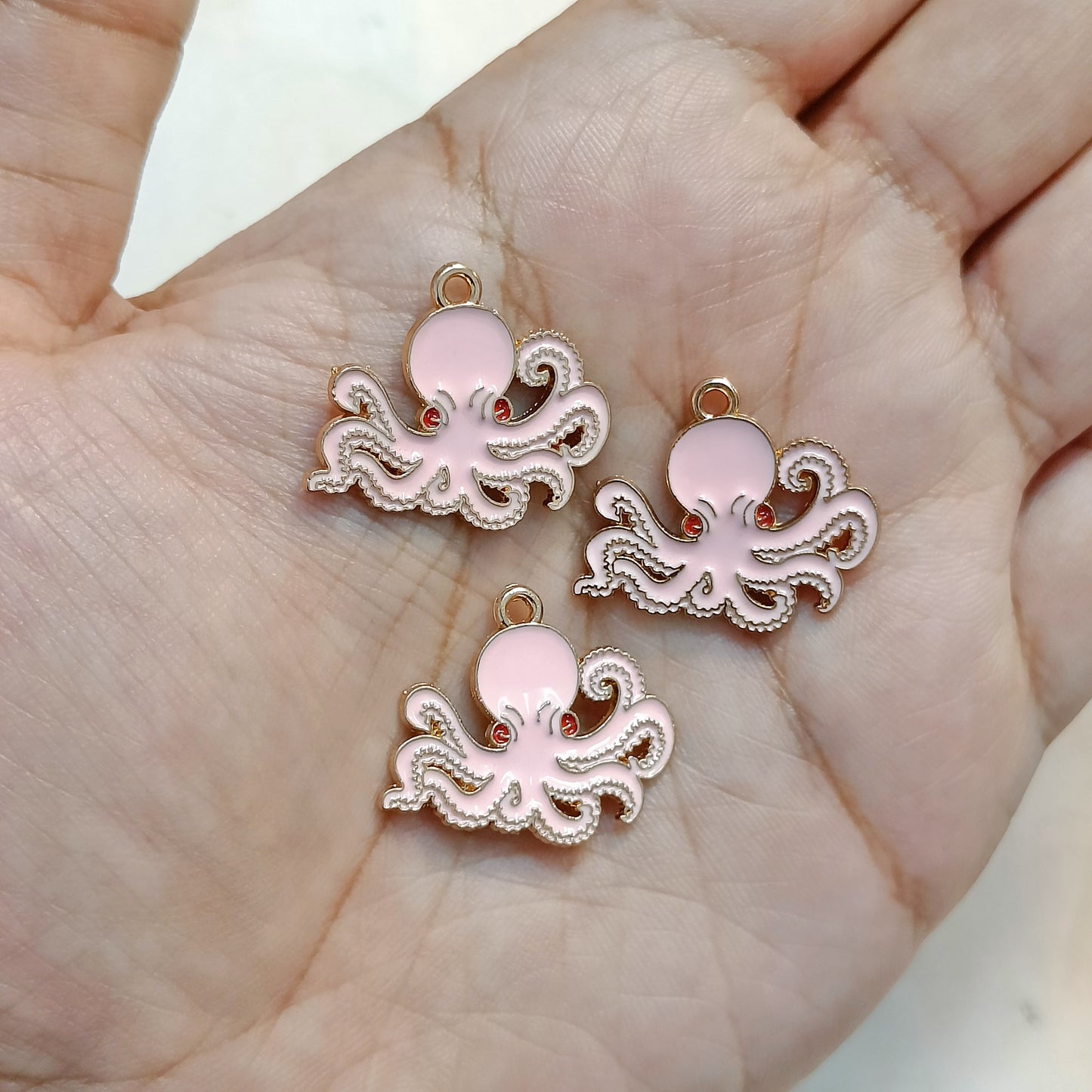 Cute Pink Sea Creatures Metal Charms
