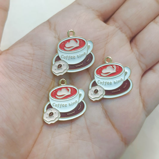 Coffee & Creamy Donut Meal Metal Charms