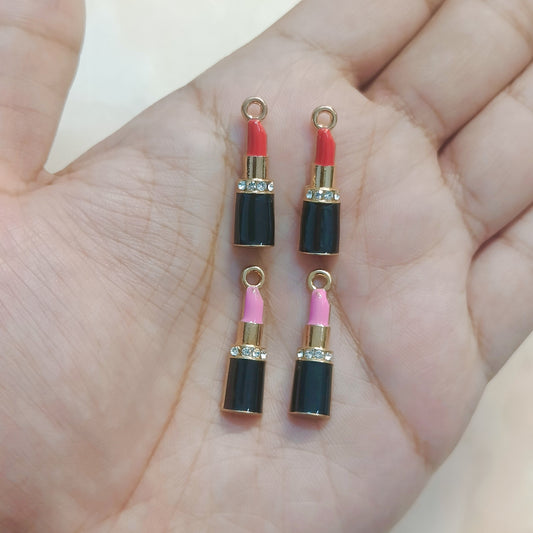 Studded Diva Lipstick Metal Charms