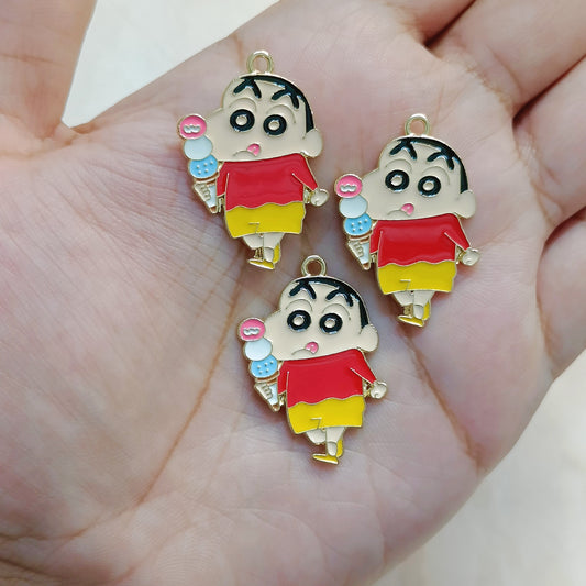 Shinchan Eating IceCream Metal Charms