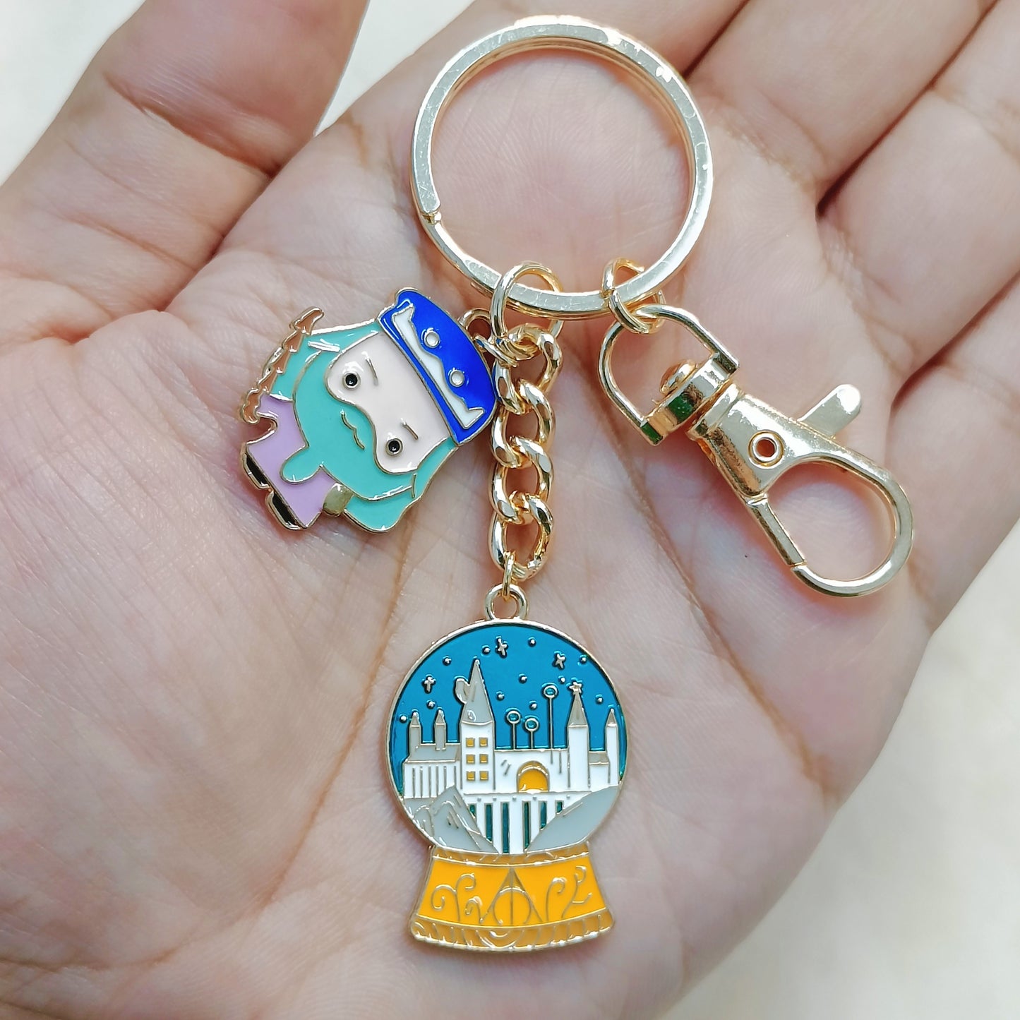 Albus Dumbledore & Hogwarts School Harry Potter Theme Bag Charm Keychain