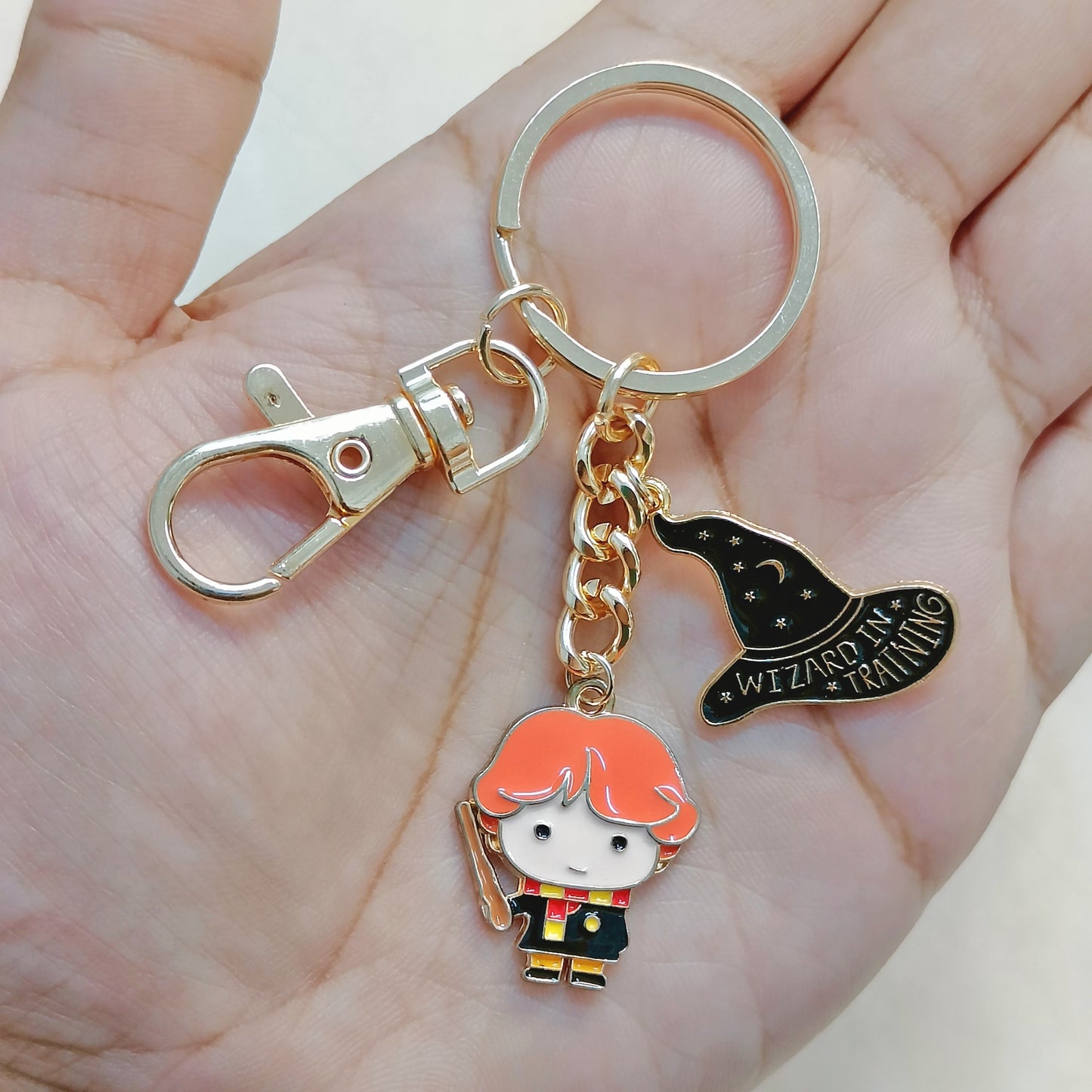Ron Weasley & Wizard Hat Harry Potter Theme Bag Charm Keychain